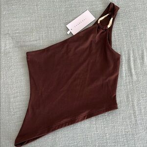 Charcoal Clothing size 6 (XS) one shoulder asymmetrical top